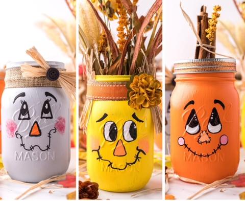 Candy Corn Mason Jar