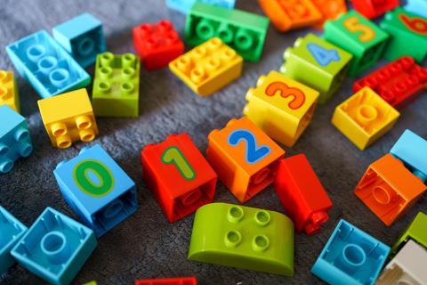 Colorful blocks on floor