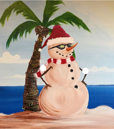 Snowman on the beach