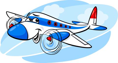 cartoon smiling plane 