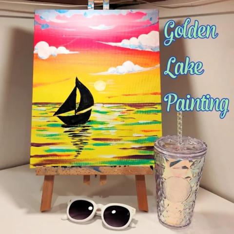 golden lake painting