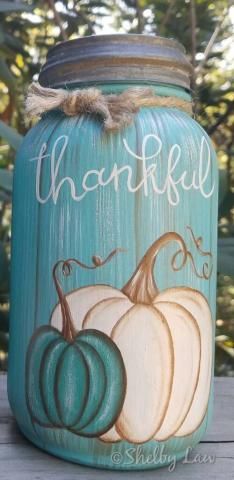 thankful mason jar