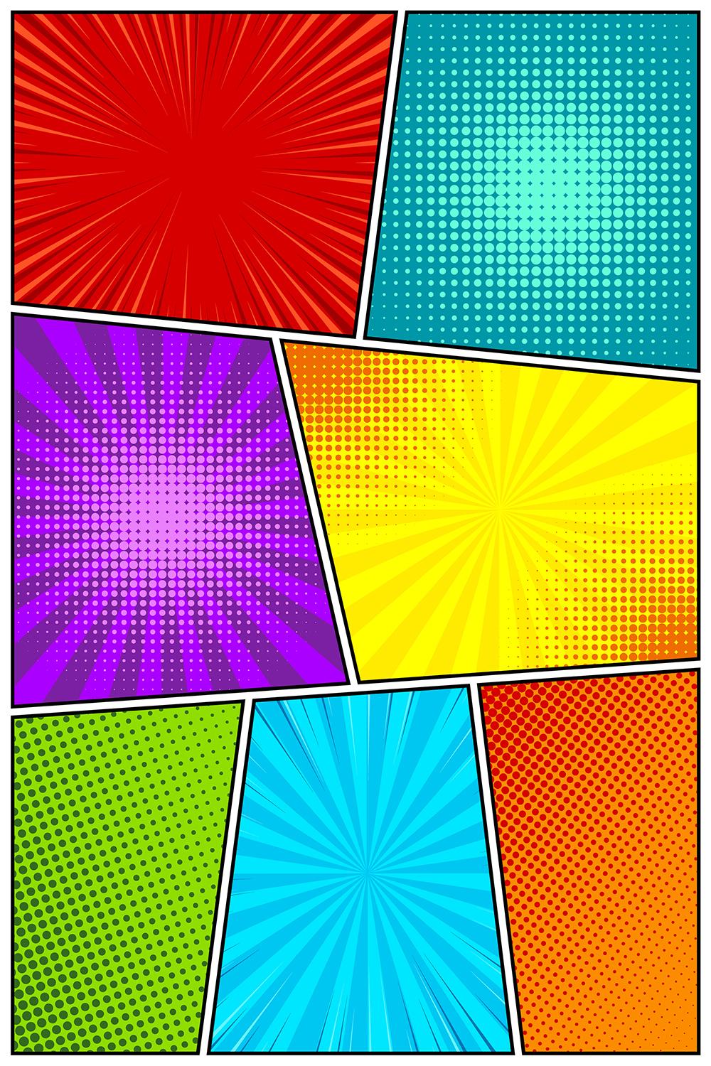 colorful blank comic strip