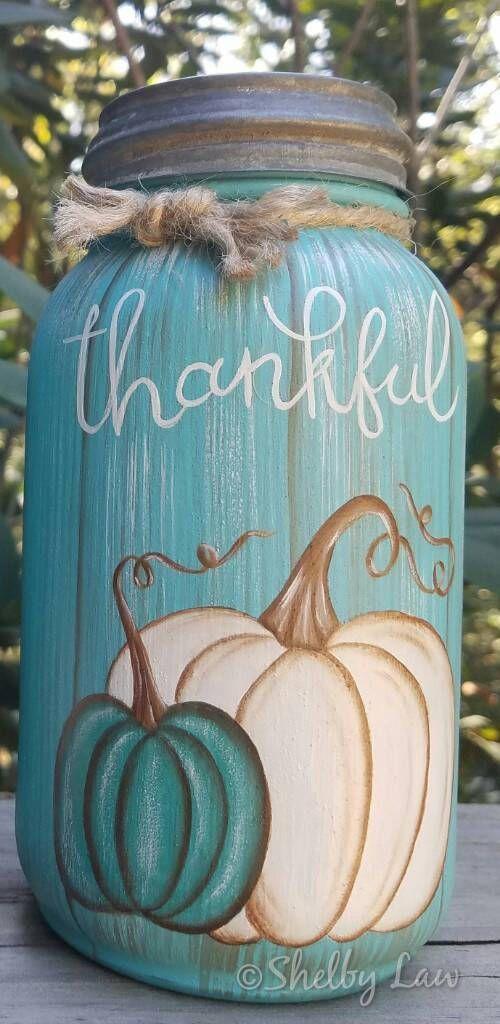 thankful mason jar